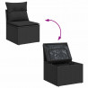 Zestaw Sof na Ogród z poduszką 7 pcs Czarny Technorattan
