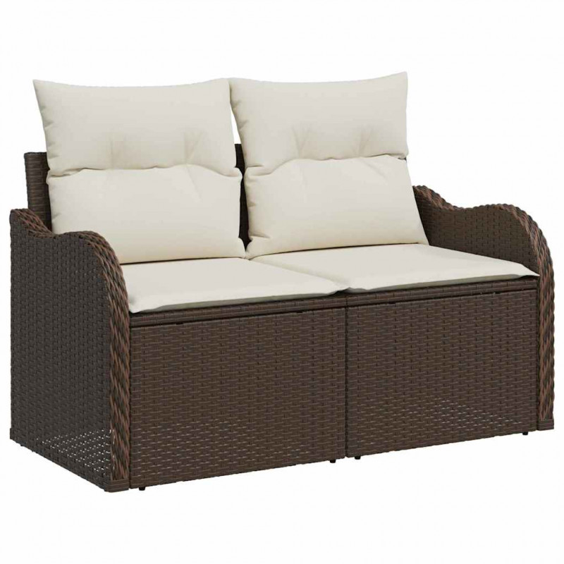 Zestaw Sof na Ogród z poduszką 6 pcs Brązowy Technorattan