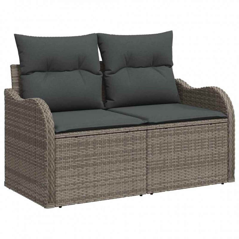 Zestaw Sof na Ogród z poduszką 6 pcs Szary Technorattan