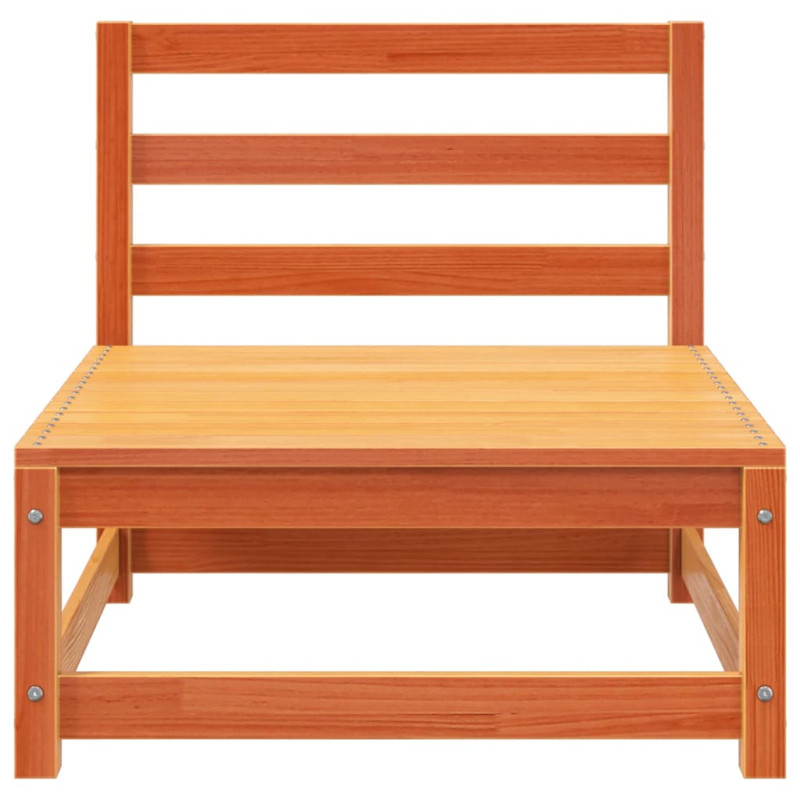 2-osobowa sofa ogrodowa z podnóżkiem, woskowy brąz, lita sosna