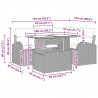 Zestaw Sof na Ogród z poduszką 5 pcs Czarny Polirattan