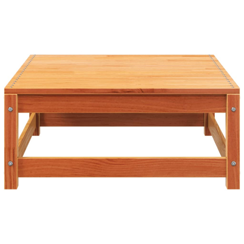 2-osobowa sofa ogrodowa z podnóżkiem, woskowy brąz, lita sosna
