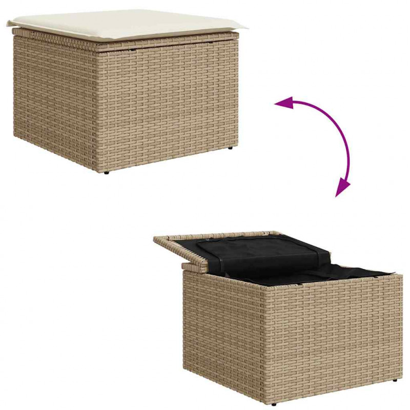 Zestaw Sof na Ogród z poduszką 6 pcs Beżowy Technorattan
