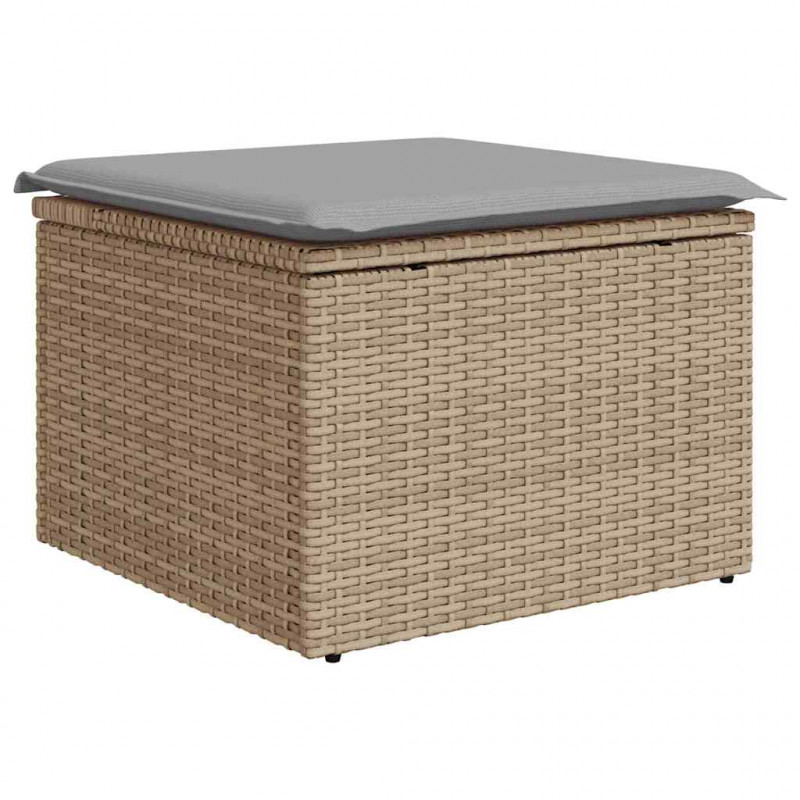 Zestaw Sof na Ogród 8 pcs Beżowy i jasnoszary Technorattan