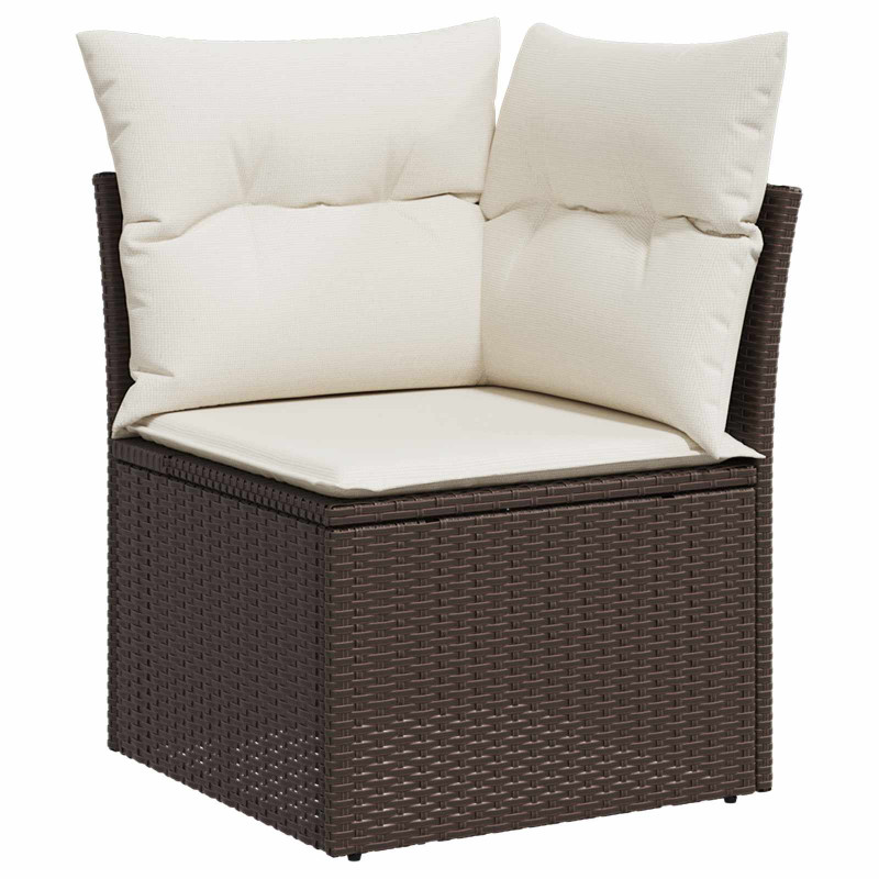 Zestaw Sof na Ogród z poduszką 6 pcs Brązowy Rattan poli