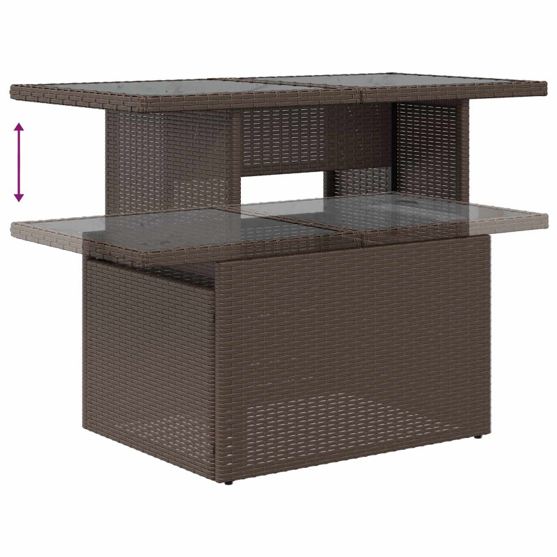 Zestaw Sof na Ogród z poduszką 6 pcs Brązowy Rattan poli