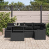 Zestaw Sof na Ogród z poduszką 6 pcs Czarny Rattan poli