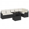 Zestaw Sof na Ogród z poduszką 7 pcs Czarny Rattan poli