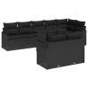 Zestaw Sof na Ogród z poduszką 9 pcs Czarny Rattan poli