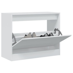 Szafka na buty, biała, 80x34x63 cm, materiał drewnopochodny