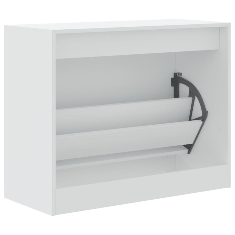 Szafka na buty, biała, 80x34x63 cm, materiał drewnopochodny