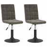 Obrotowe krzesła stołowe, 2 szt., ciemnoszare, aksamitne