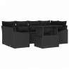 Zestaw Sof na Ogród z przechowywaniem 7 pcs Czarny Polirattan