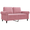 Sofa 2-osobowa, różowy, 120 cm, tapicerowana aksamitem