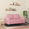 Sofa 2-osobowa, różowy, 120 cm, tapicerowana aksamitem
