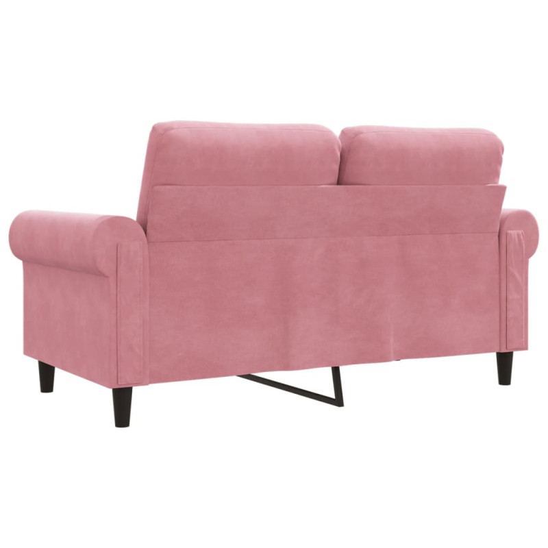 Sofa 2-osobowa, różowy, 120 cm, tapicerowana aksamitem