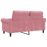 Sofa 2-osobowa, różowy, 120 cm, tapicerowana aksamitem