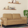 Sofa 2-osobowa, brązowa, 140 cm, tapicerowana aksamitem