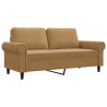Sofa 2-osobowa, brązowa, 140 cm, tapicerowana aksamitem