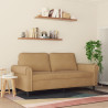 Sofa 2-osobowa, brązowa, 140 cm, tapicerowana aksamitem