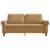Sofa 2-osobowa, brązowa, 140 cm, tapicerowana aksamitem