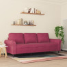 Sofa 3-osobowa, winna czerwień, 180 cm, obita aksamitem