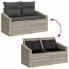 Zestaw Sof na Ogród 9 pcs Jasnoszary Polirattan