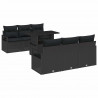 Zestaw Sof na Ogród z poduszką 7 pcs Czarny Polirattan