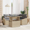 Zestaw Sof na Ogród z poduszką 5 pcs Beżowy i jasnoszary
