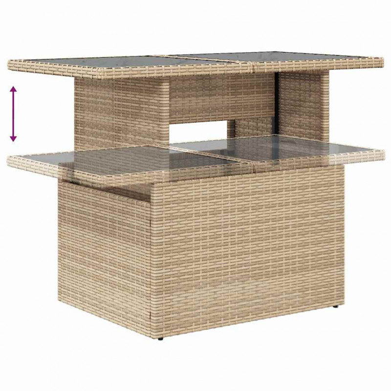 Zestaw Sof na Ogród z poduszką 7 pcs Beżowy i jasnoszary