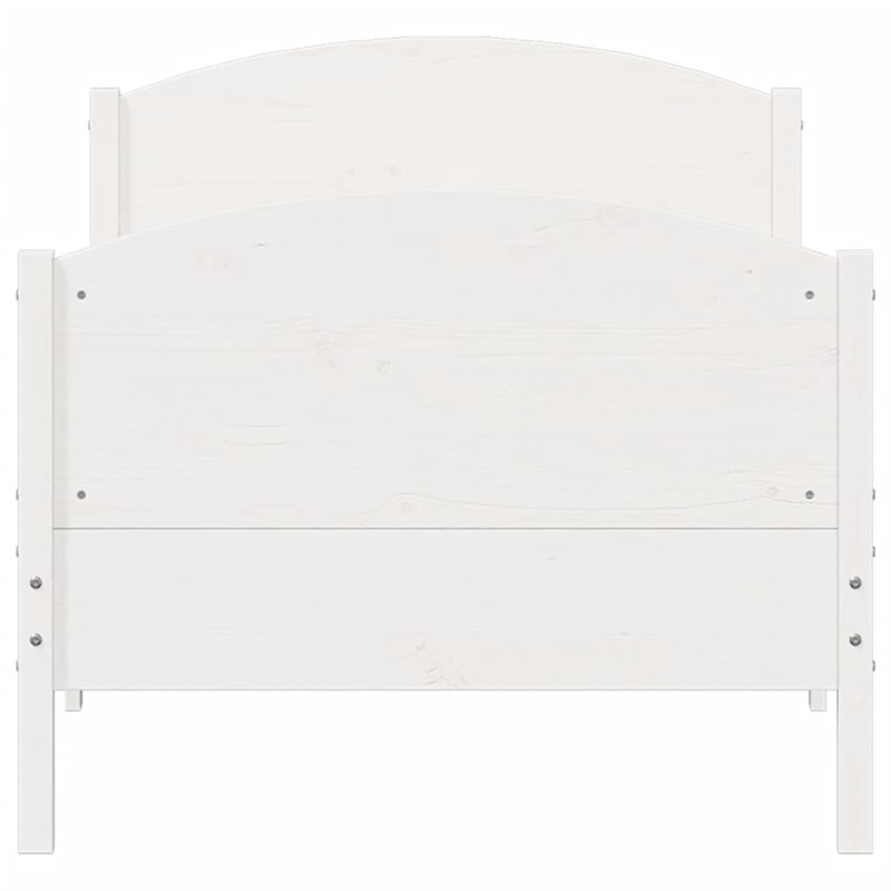 Rama łóżka bez materaca, biała, 100x200 cm, lite drewno sosnowe