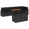 Zestaw Sof na Ogród z przechowywaniem 9 pcs Czarny Polirattan
