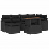 Zestaw Sof na Ogród z przechowywaniem 7 pcs Czarny Polirattan