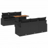 Zestaw Sof na Ogród z przechowywaniem 7 pcs Czarny Polirattan