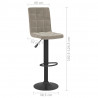 Stołki barowe, 2 szt., jasnoszare, obite aksamitem