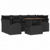 Zestaw Sof na Ogród z przechowywaniem 7 pcs Czarny Polirattan