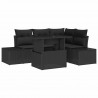 Zestaw Sof na Ogród z poduszką 5 pcs Czarny polirattan