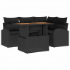 Zestaw Sof na Ogród z przechowywaniem 5 pcs Czarny Polirattan