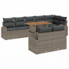 Zestaw Sof na Ogród z przechowywaniem 9 pcs Szary Polirattan