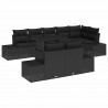 Zestaw Sof na Ogród z przechowywaniem 9 pcs Czarny Polirattan