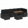 Zestaw Sof na Ogród z przechowywaniem 8 pcs Czarny Polirattan