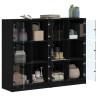 Biblioteczka z drzwiczkami, czarna, 136x37x109 cm