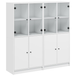 Biblioteczka z drzwiczkami, biała, 136x37x142 cm