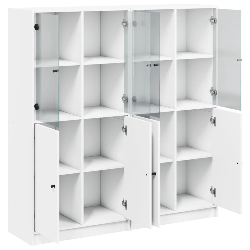 Biblioteczka z drzwiczkami, biała, 136x37x142 cm