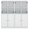 Biblioteczka z drzwiczkami, biała, 136x37x142 cm