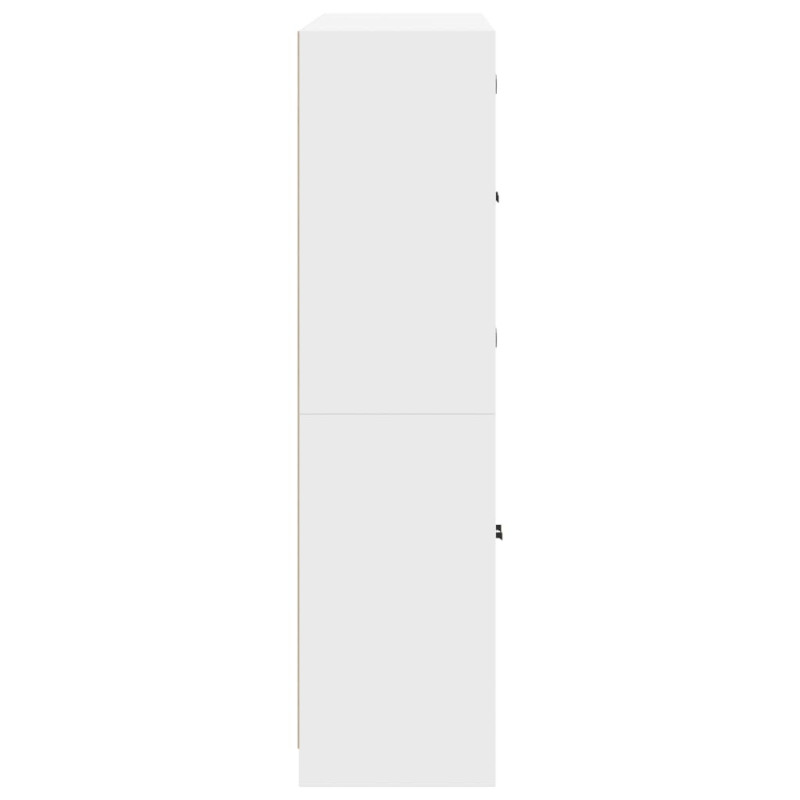 Biblioteczka z drzwiczkami, biała, 136x37x142 cm