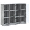 Biblioteczka z drzwiczkami, szarość betonu, 136x37x109 cm