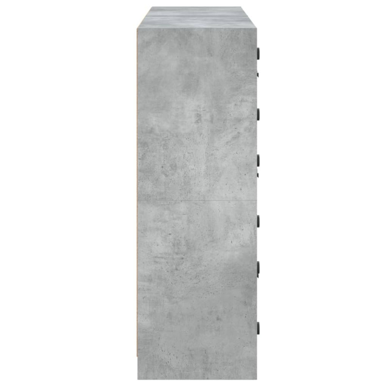 Biblioteczka z drzwiczkami, szarość betonu, 136x37x109 cm
