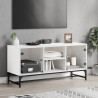 Szafka TV ze szklanymi drzwiami, biała, 102x37x50 cm