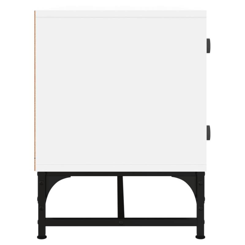 Szafka TV ze szklanymi drzwiami, biała, 102x37x50 cm
